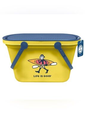 Life Is Good Yellow 10 piece sand toys with bucket